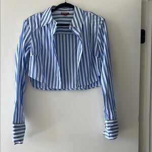 STAUD Blue Striped Women's Top